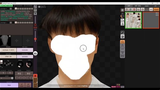 尝试全流程AI生成3D模型，最后修贴图利用ProjectZ可真神了