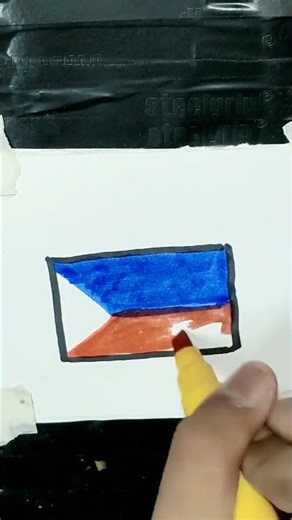 Philippines flag drawing a simple sketch, a powerful identity.
