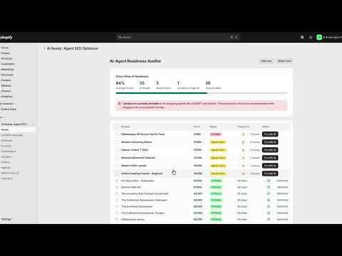 AI Ready: Agent SEO Optimizer Product Demo - Future-Proof Your Shopify Store