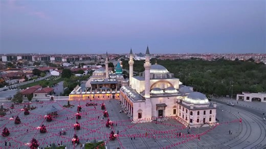 Mevlana Museum, Turkey: Drone views of Konya’s green dome