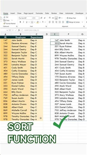 This Excel SORT Function Changes Everything #spreadsheet #datacleaning #shorts