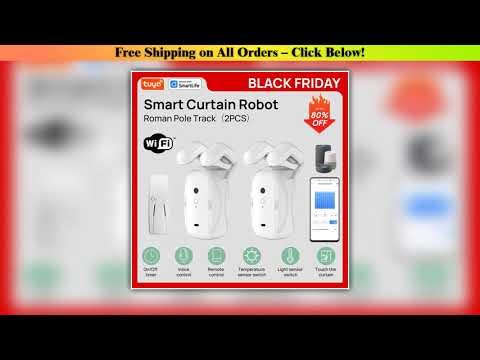 1/2PCS Tuya Smart Wifi Curtain Robot (with gateway), Roman Rod Track, APP Remote Control,Voice