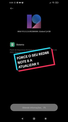 Forçar Atualização do Redmi Note 8 para Android 11