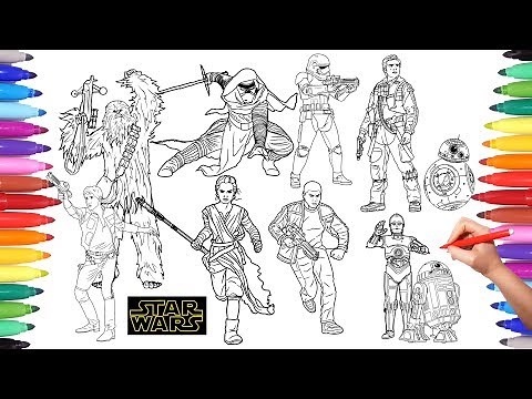 STAR WARS Coloring Pages | How to Color Every Star Wars Character | Videos for Kids