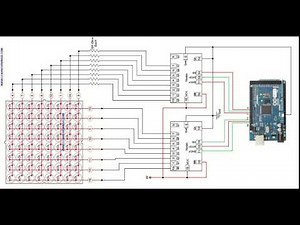 Efficient Method to Control 8*8 LED Matrix using Shift Register IC 74595 and Arduino Mega