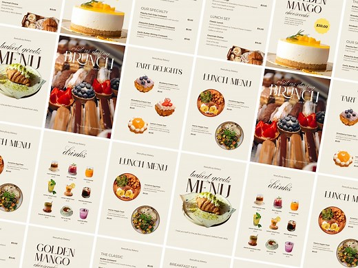 Editable Bakery Menu Template for Canva Customizable Cafe and Restaurant Design Instant Download - Etsy