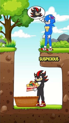 Shadow Steals Sonic's Secret Snacks! 🍰💦 #shorts #animation #story