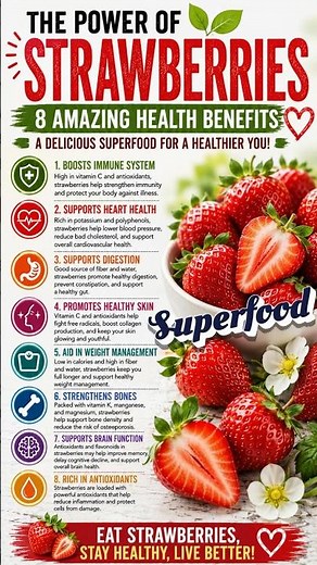 The Power of Strawberries 🍓 | 8 Amazing Health Benefits You Need to Know!
