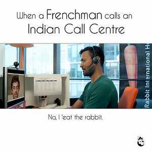 13M views · 273 reactions | A French man calls an Indian call centre when his new iRabbit can't understand his accent. | Moontajska | Facebook