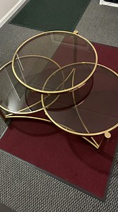 Fabulous Milo Baughman original 1970s coffee table brass & glass ..each circular level is 24 inches in diameter and 9 inches 13 inches and 17 inches in height. perfect original condition. offered at $1150 😎#eames #vintagefurniture #danish #hanswegner #knoll #saarinen #mcm #vintage #bertoia | The Amazing Garage Sale