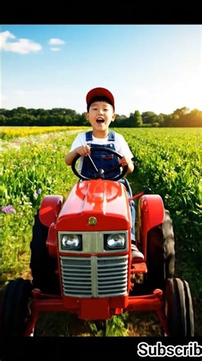 Little Kid Driving a Tractor! 😲 Future Farmer in Action 🚜 | Cute Kids Farm Video