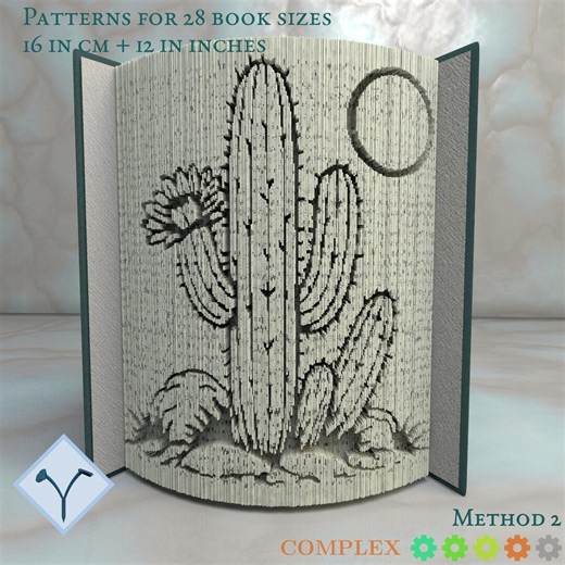 Flowering Cactus: DIY Cut & Fold Art, Book Folding Pattern and Instructions (PDF) - Etsy