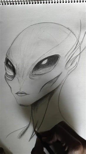 Realistic Alien Sketch in Pencil ✏️👽#shorts #trending #viral