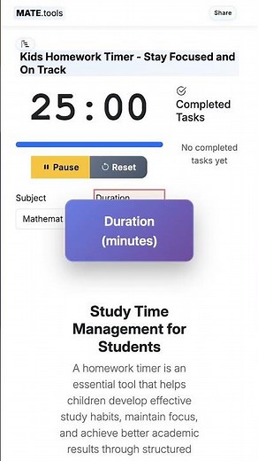 Kids Homework Timer - Stay Focused and On Track for FREE #Shorts