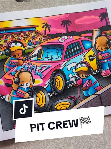 PIT CREW🏁🏎️ i'd be more into racing if i could root for a bratz car😎 •book: on the job by @bobbiegoods •markers: @Ohuhuart #bobbiegoods #coloring #ohuhu #colortok #bobbiegoodscoloringbook
