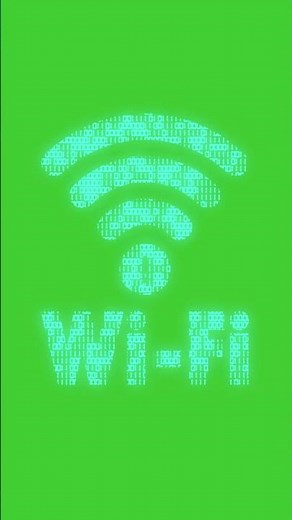 Animated WiFi symbol with animated binary code texture on a green screen | #wifi #internet #icon