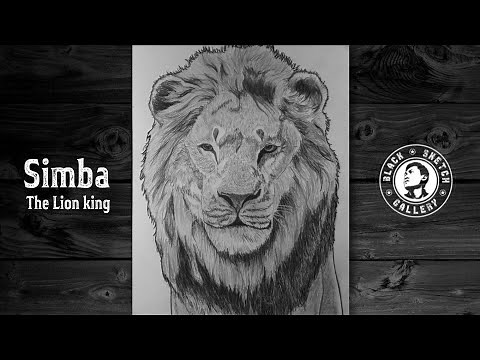 How To Draw SIMBA From Lion King 2019 Step By Step - ‪@BlackSketchGallery‬