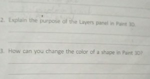 Explain the purpose of the Layers panel in Paint 30.How can yo... | Filo