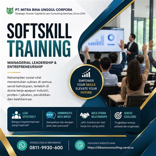 Softskill yang kuat, tim lebih produktif. Hubungi kami untuk program pelatihan perusahaan.