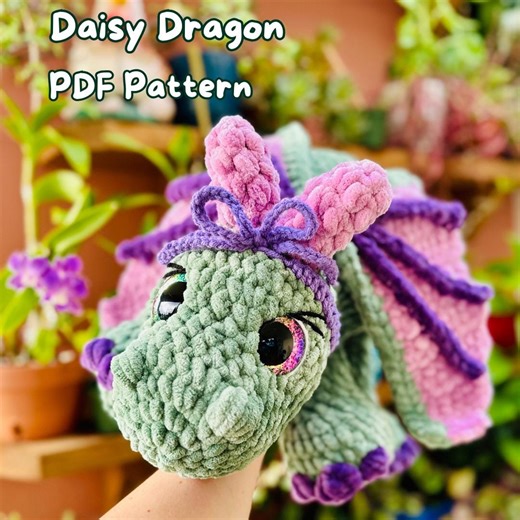 Crochet Daisy Dragon Pattern: Plushie Amigurumi (PDF Pattern) - Etsy