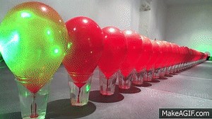 World Record Submission - 100 Laser Balloon Popping Dominoes - Wicked Lasers S3 Krypton 750mW  IMG * on Make a GIF