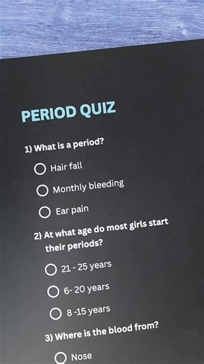 Period Quiz🩸Can You Get 7/7? #period #puberty #menstruation #quiz #trivia