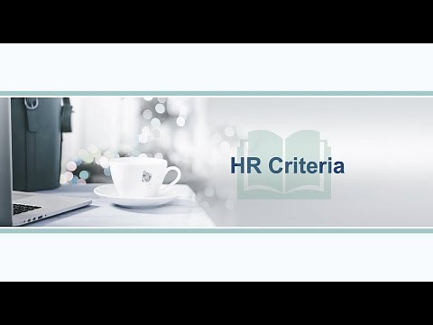 12 - HR Criteria | Multiple ways to use HR Criteria | Creation of User Criteria from HR Criteria
