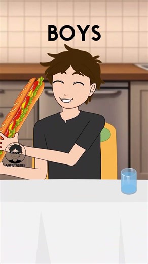 Girls vs Boys 🍄 Lunch time (Animation Meme) #shorts