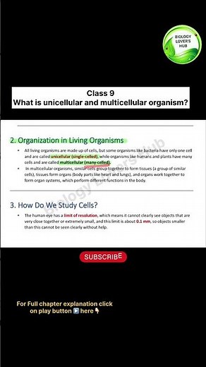 what are unicellular and multi cellular organisms? class 9th new NCERT