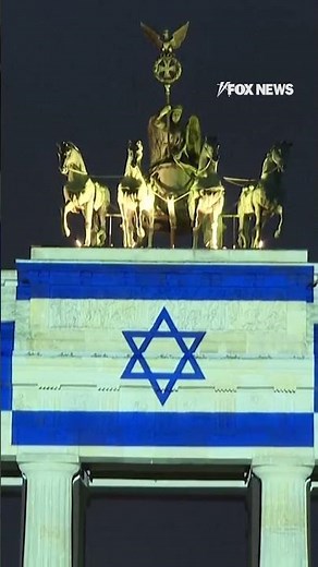 TOUCHING TRIBUTE: Berlin’s iconic Brandenburg Gate glowed with the Israeli flag #shorts #israel #fox
