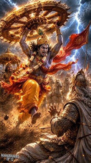 #कुरुक्षेत्र दिन ९: जब श्रीकृष्ण ने उठाया रथ का पहिया! ⚙️ | Mahabharat Ep 12