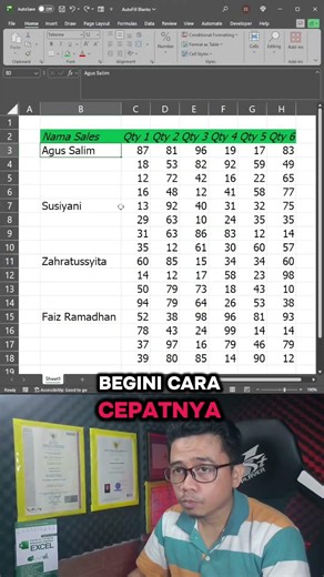 Trik Cepat Mengisi Cell Kosong Otomatis di Excel #excel #exceltips #exceltricks #fillblank