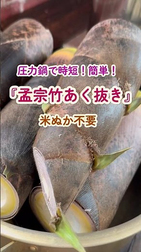圧力鍋で簡単・時短【孟宗竹あく抜き】