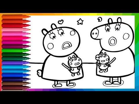 How To Draw Baby Peppa Pig and Baby Suzy Sheep | Draw Mummy Pig and Mummy Sheep