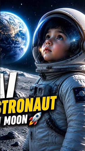 AI Generated Space Video|Astronaut Walking on Moon|Futuristic Animation#AI #Astronaut #Space #Shorts