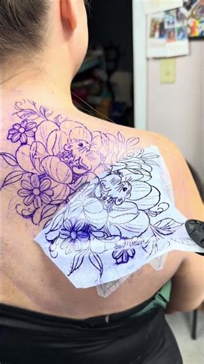 Mouse and peony tattoo #tattoo #tattooartist #femaletattooartist #tattooideas #cutetattoo