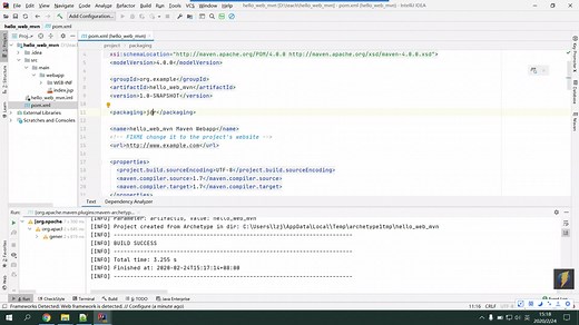 maven创建并运行web项目