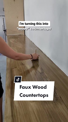 DIY Faux Wood Countertops Under $100! Beginner Friendly Tutorial