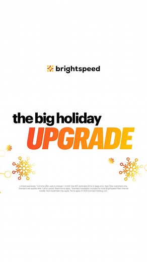 This holiday, switch to 100% fiber internet and get a $50 Brightspeed Prepaid Mastercard. Ultrafast, reliable fiber with free install available. | Brightspeed