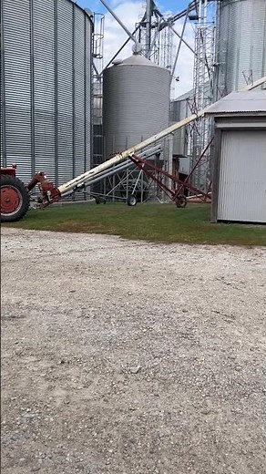 Grain Auger in Action: Transferring Corn Between Bins | Farming During Harvest