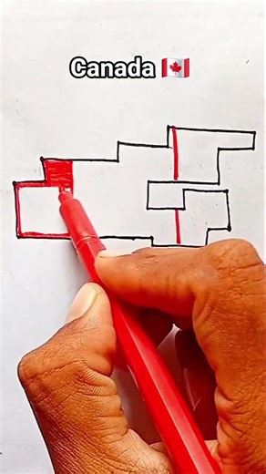 Draw Flag Map of Canada 🇨🇦 #canada #flag