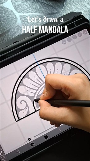 Drawing a Half Mandala in Ibis Paint X 🌸