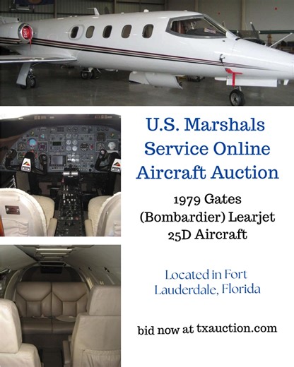 1979 Learjet 25D Auction by U.S. Marshals Service