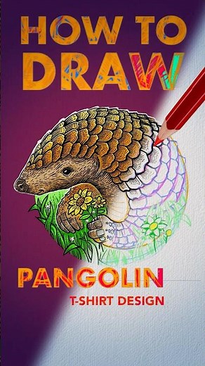 #howtodraw #pangolin #sketch #illustration #tshirtdesign #drawing #procreate #learncolors