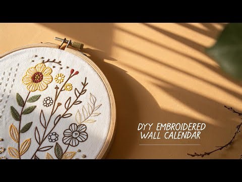 DIY Embroidered Wall Calendar Reusable Fabric