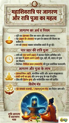 महाशिवरात्रि की रात जागरण क्यों? चार प्रहर पूजा का राज क्या है? 😲 #mahashivratri