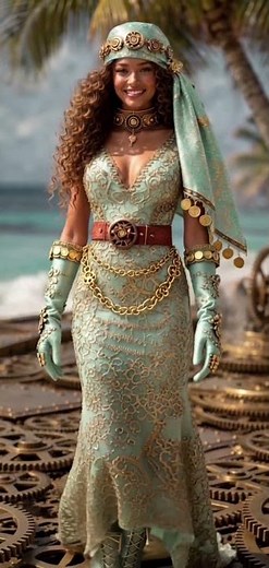 Beautiful Steampunk Long Dresses & Bandanas | Stunning Fashion / designer originals 🩷💚🤎
