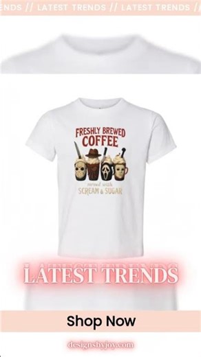 Whimsical Horror Coffee Mugs Featuring Iconic Frights Tee