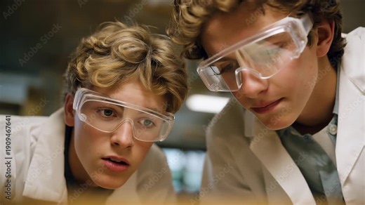 A chemistry lab features students wearing protective goggles during a chemical reaction demonstration, showcasing the essential nature of safety in educational environments where experiments take
