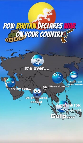 What Would Happen if Bhutan Got Mad? 🤔 #map #asia #war #mappingcommunity #fyp